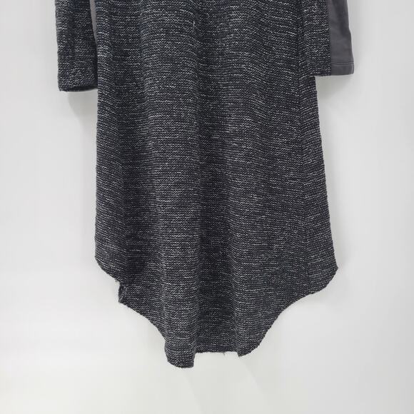 Red 23 Longline Cardigan Sweater Leather Sleeve Contrast Black Made USA Women M - Picture 7 of 16